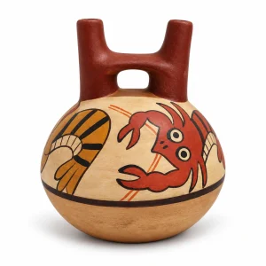 Modelo B: Botella Nasca de cerámica con decoración pictórica, modelo C.