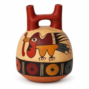 Modelo B: Botella Nasca de cerámica con decoración pictórica, modelo B.