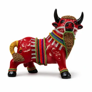 Torito de Pucará Decorativo - "Kusikuy"